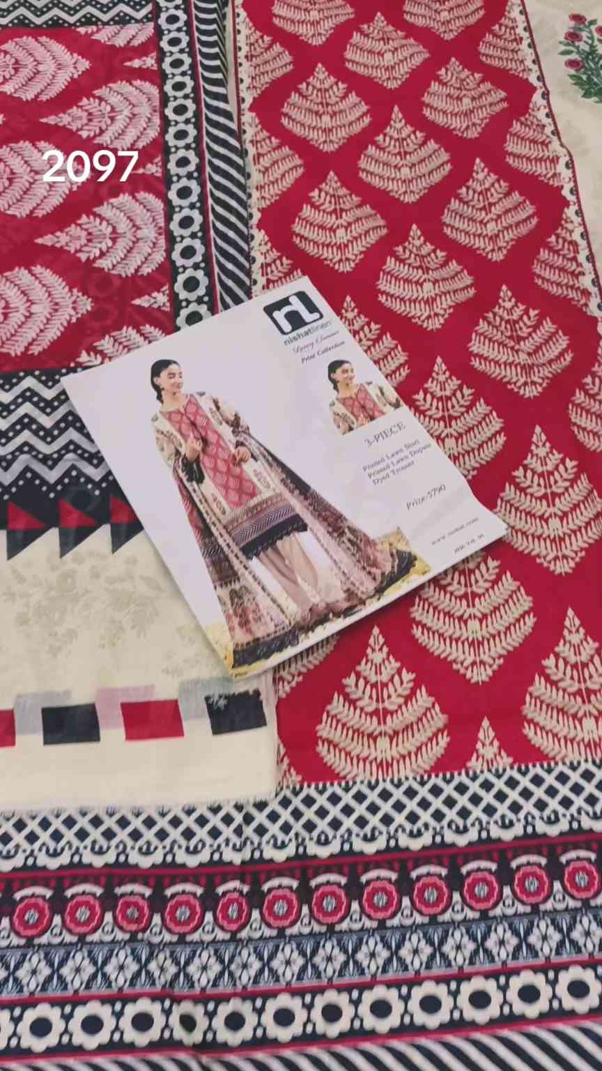 🥳 Big Discount M-2097  Rs.1690 Branded (Nishat)  Lawn Shirt & Duppta 2pc