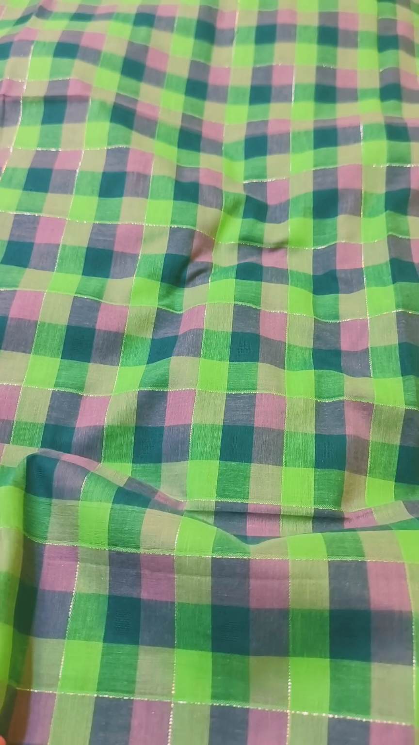 🥳 Sale Sale M-1008  Rs.1090  Imported 4 season Check-Base Design Zaree  Soft Cotton Same print Shirt Trouser 2pc