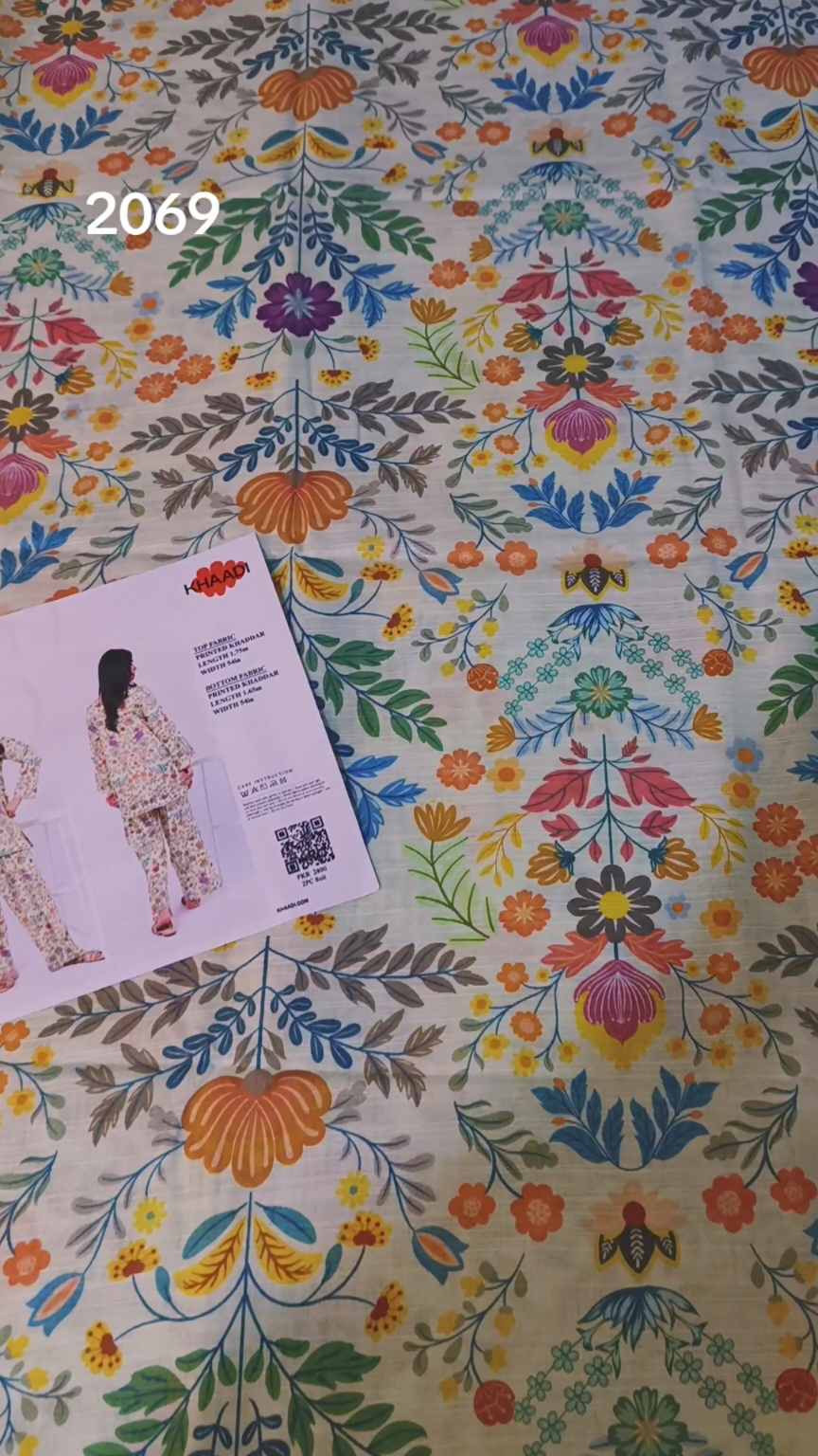 🥳 Big Sale M-6069  Rs.1490 Branded( Khaadi) Soft Khadder Same print Shirt & Truzer 2pc