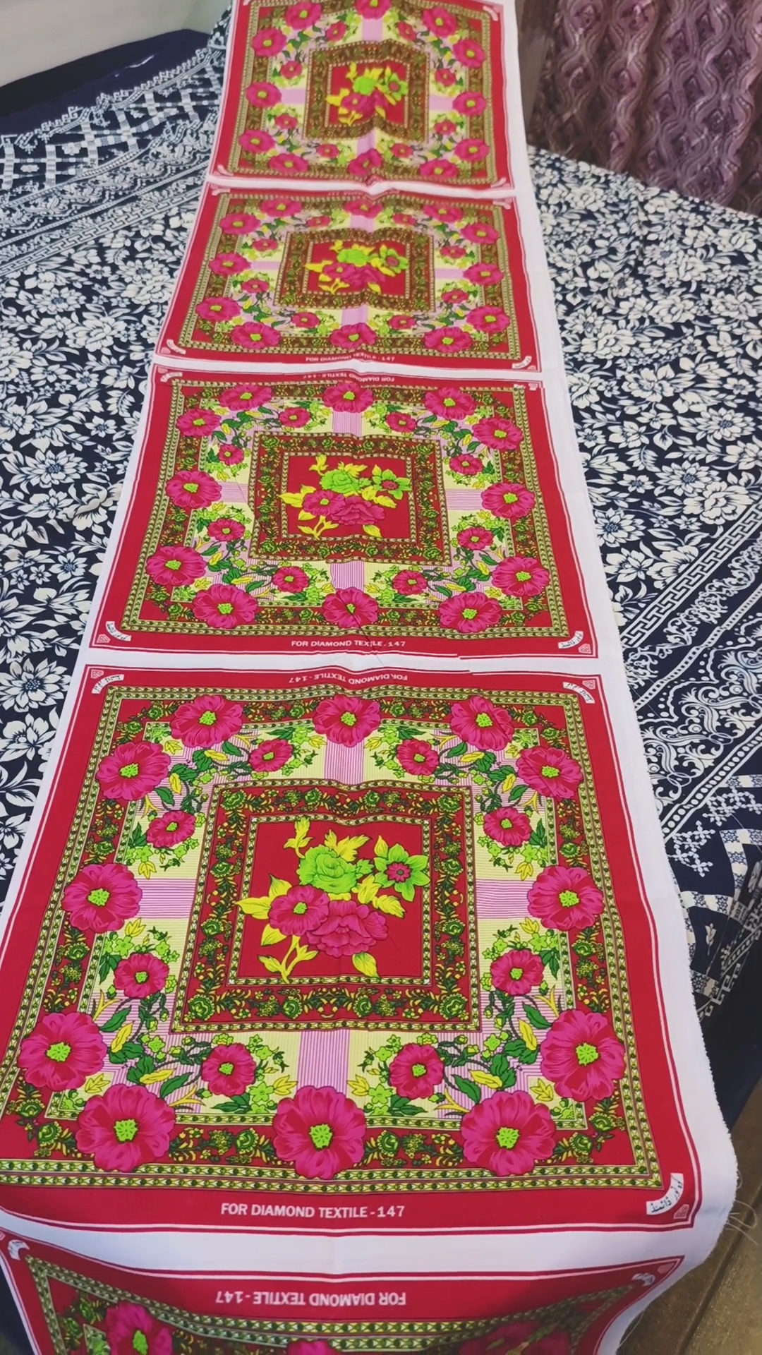 🥳 Big Discount M-997 Rs.690 Diamond 💎 Cotton  Dasterkhawan (06 Piece Set) without cutting ✂️✂️