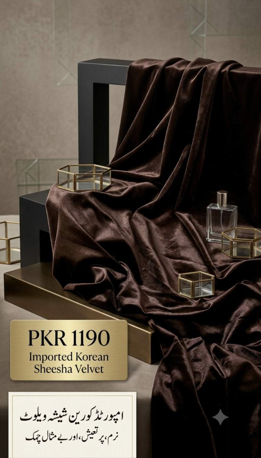 🥳 Big Sale M-755  Rs.1190  Imported Korean Shesha Velvet Same print Shirt & Truzer 2pc
