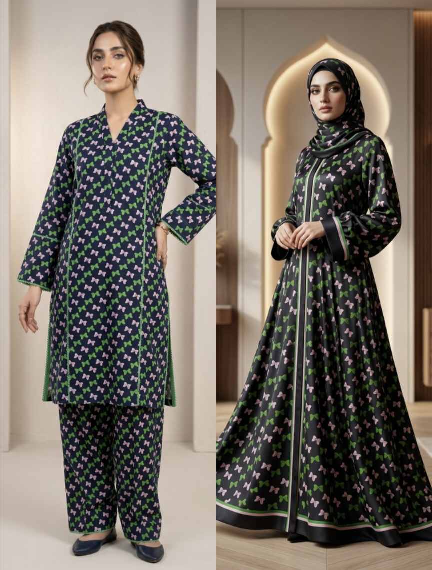 🥳 Sale Sale M-827  Rs.1290  Imported Digital Korean Georgette Same print Shirt & Truzer 2pc