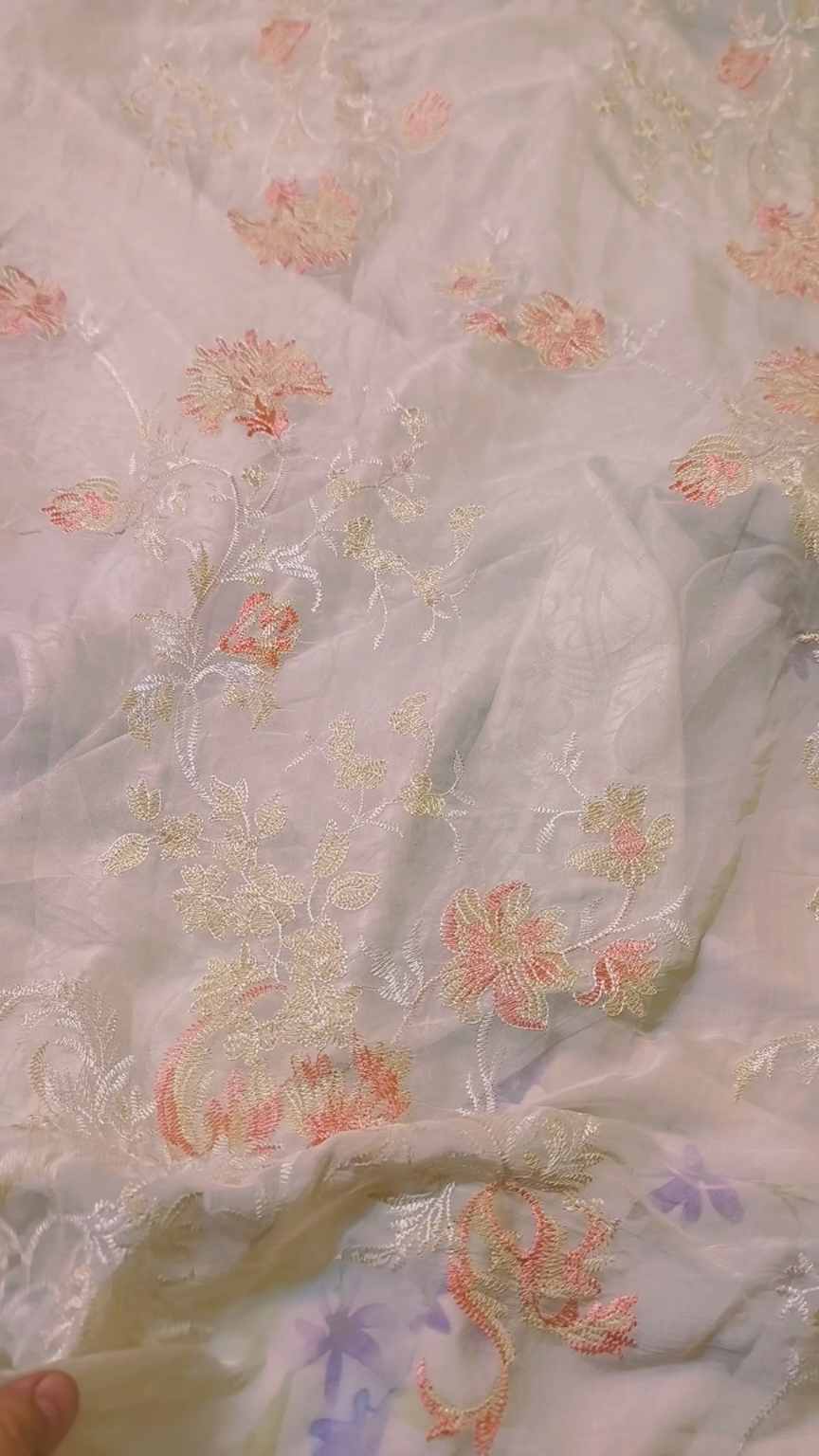 🥳 Sale Sale M-709. Rs.1150 Imported 3-D Embroidery In Korean Chiffon Shirt