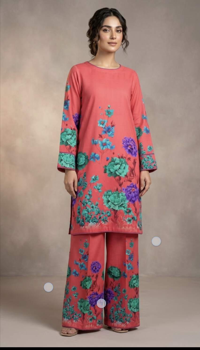 🥳 New Arrivals M-933  Rs.1590 Imported Most Luxurious Border Wala Design Stone Lelin Same print Shirt & Trouser 2pc