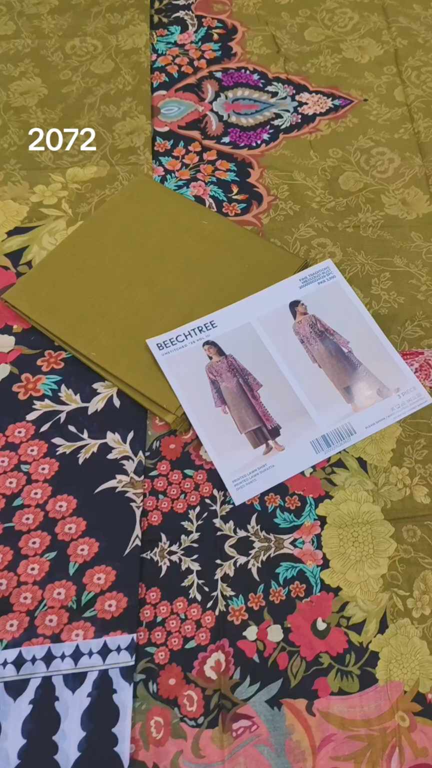 🥳Sale Sale M-2072  Rs.2450 Branded (Beechtree) 3 Pc Lawn suit with packing