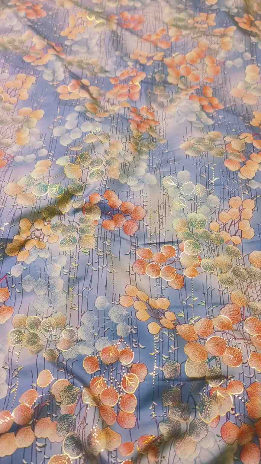 🥳 Big Sale M-766  Rs.1350 Imported Embossed Gold  (Mid Season & Winter) Zaree Silk Same print Shirt & Truzer 2pc