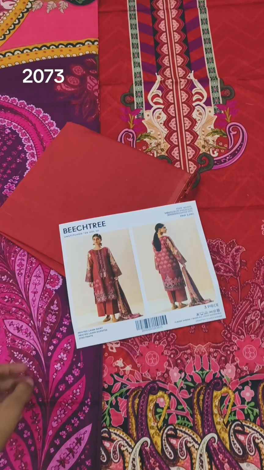 🥳Sale Sale M-2073  Rs.2450 Branded (Beechtree) 3 Pc Lawn suit with packing