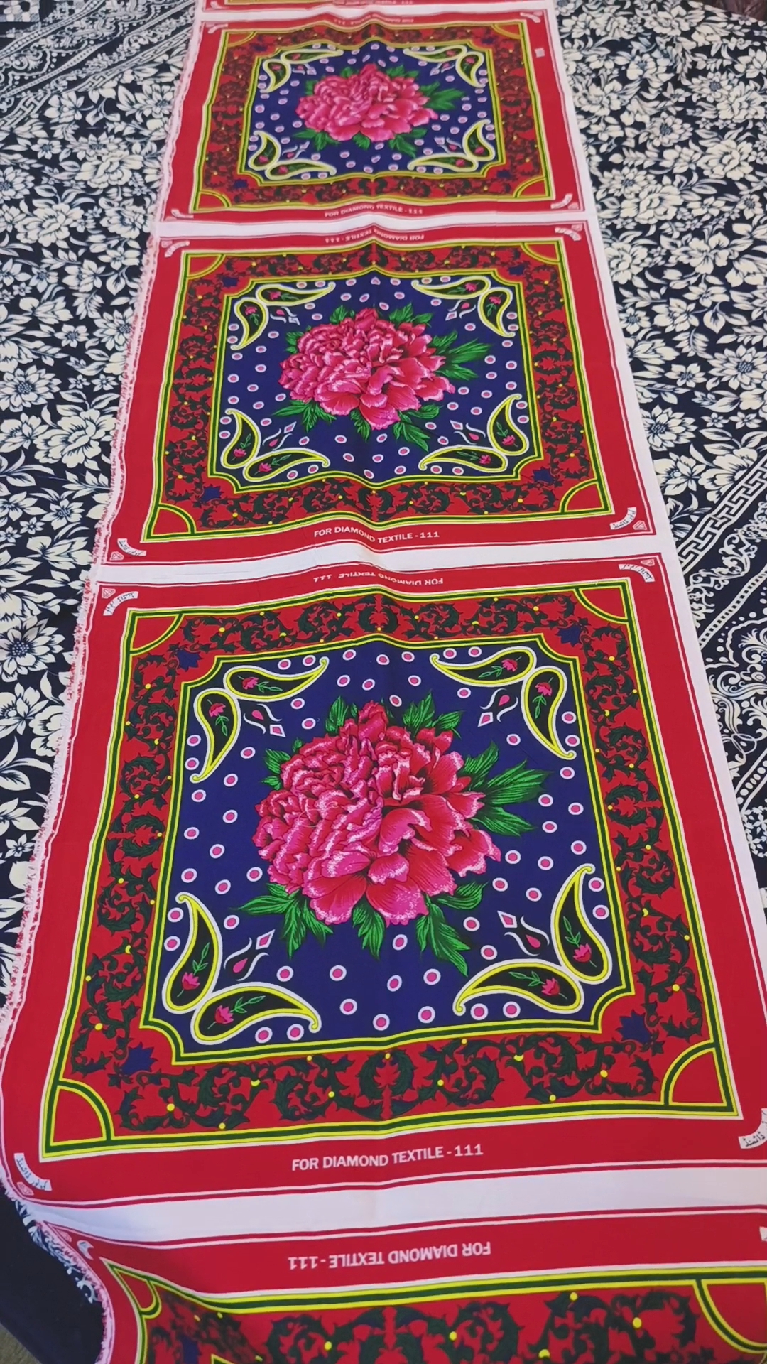 🥳 Big Discount M-996 Rs.690 Diamond 💎 Cotton  Dasterkhawan (06 Piece Set) without cutting ✂️✂️