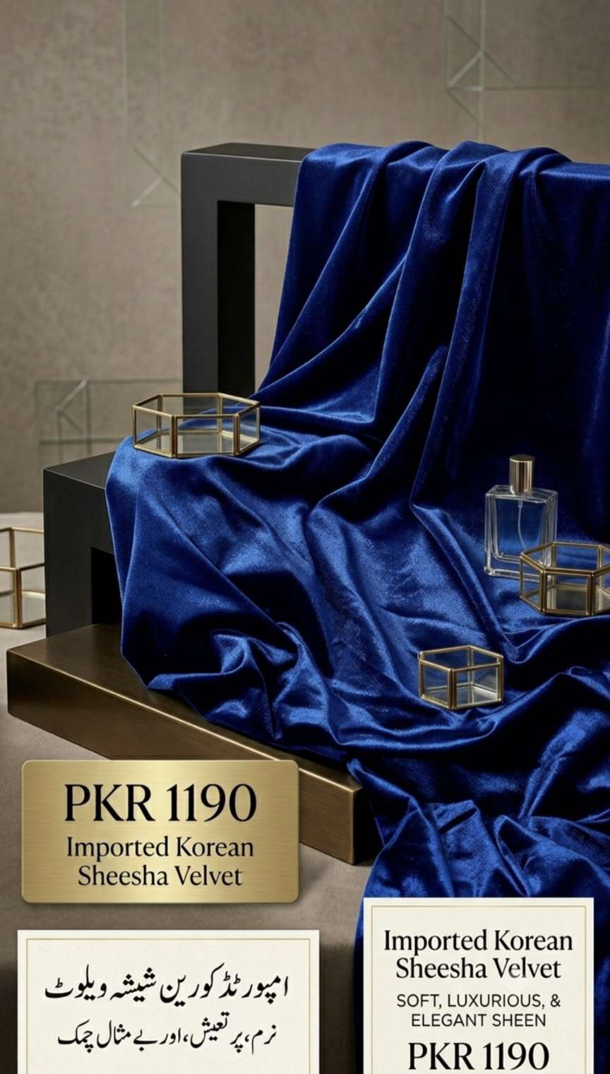 🥳 Big Sale M-754  Rs.1190  Imported Korean Shesha Velvet Same print Shirt & Truzer 2pc