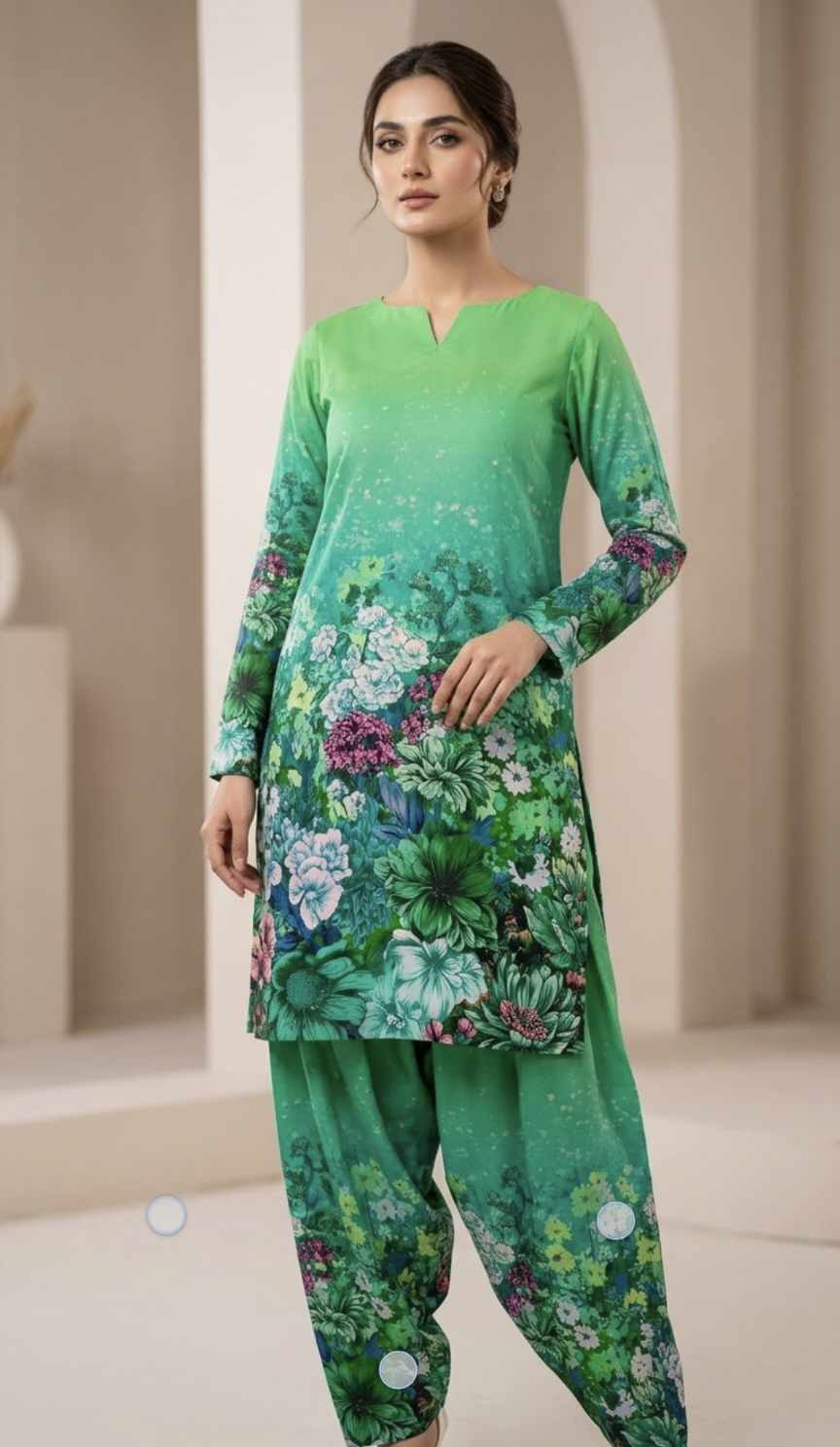 🥳 New Arrivals M-932  Rs.1590 Imported Most Luxurious Border Wala Design Stone Lelin Same print Shirt & Trouser 2pc
