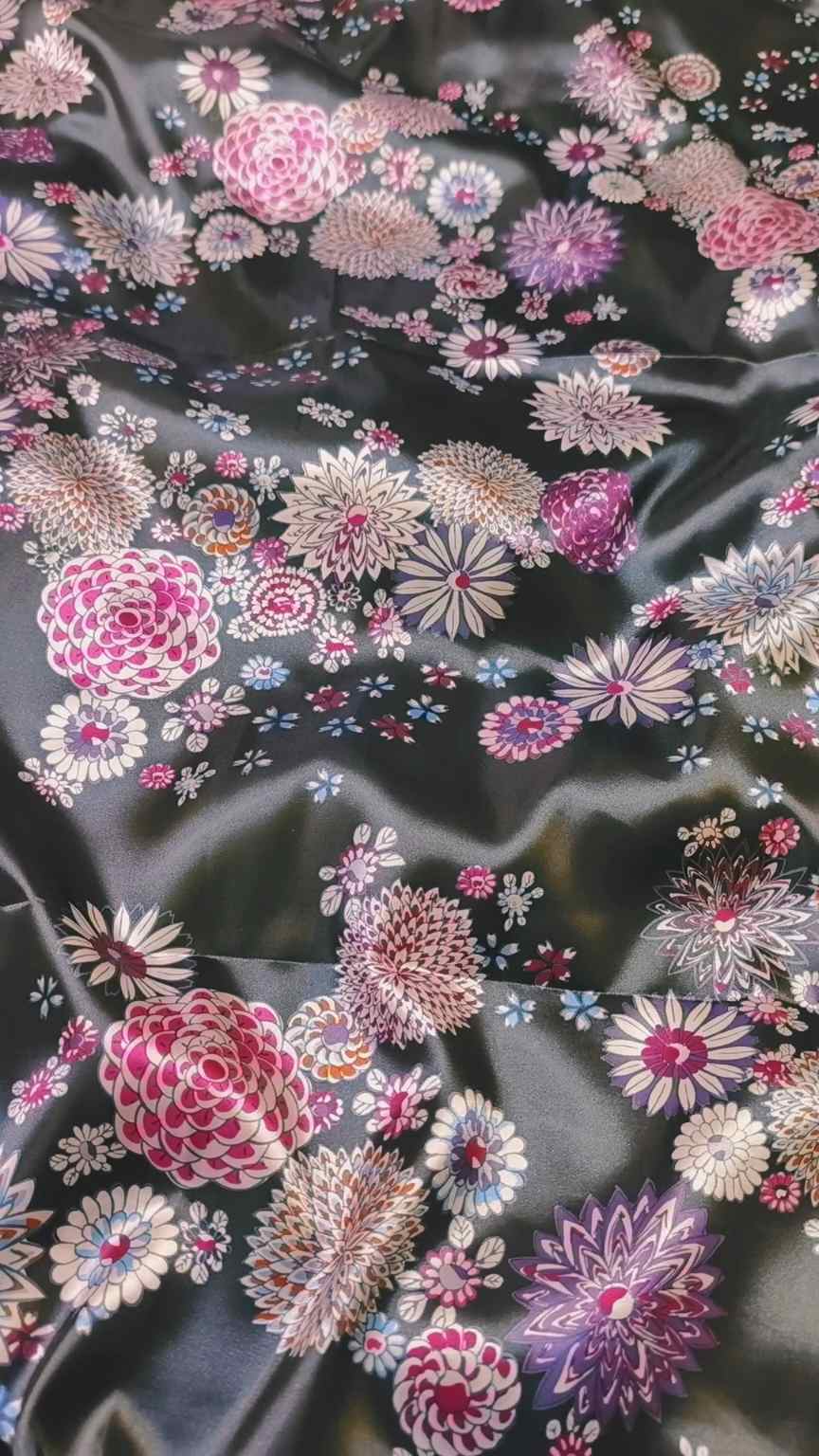 🥳 Big Sale M-734. Rs.1190  Impoted Digital Korean (Mid Season & Winter)  Soft Shamooz Silk Same print Shirt & Truzer 2pc
