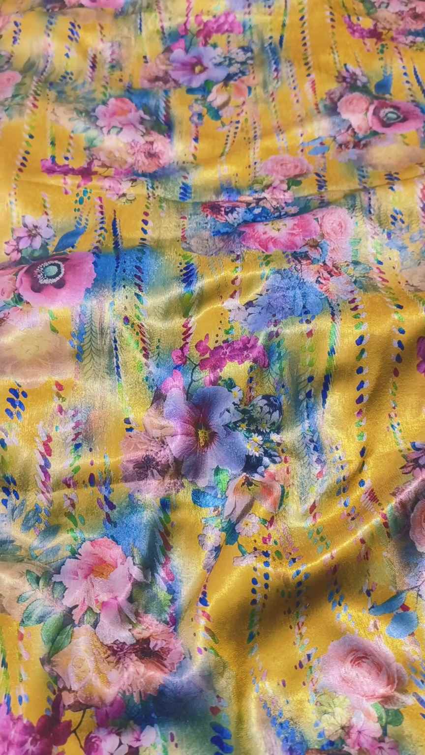 🥳 New Arrival M-860. Rs.1250 Imported Most Luxurious Winter Crepe Soft Leather Silk Same print Shirt & Truzer 2pc
