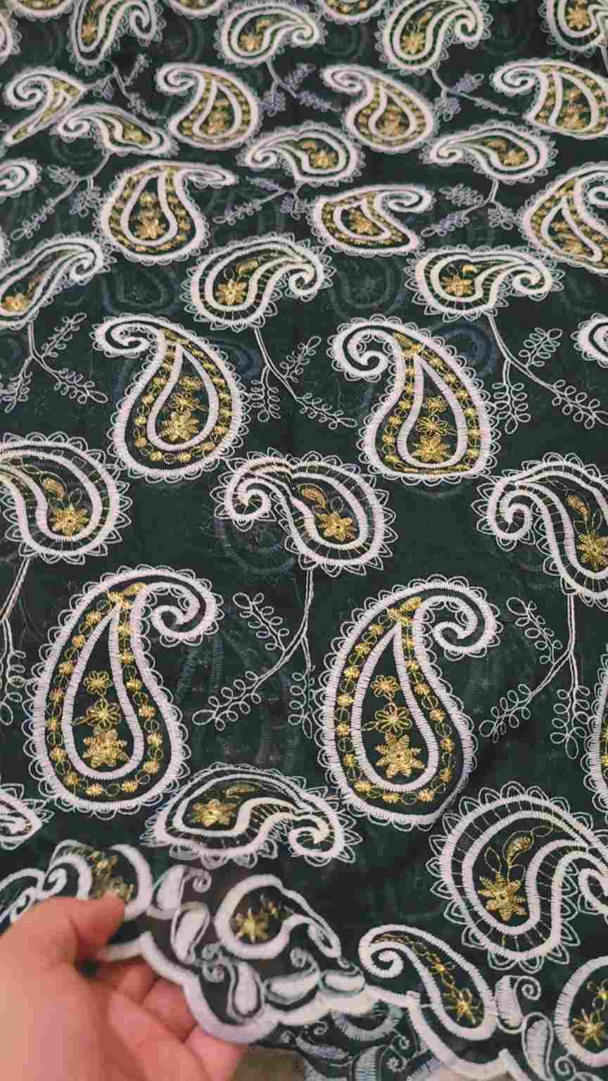 🥳 Big Sale M-963 Rs.1600 Imported Most Luxurious 3-D with Tilla Arr Embroidery in High Quality Paper Silk Stuff Shirt