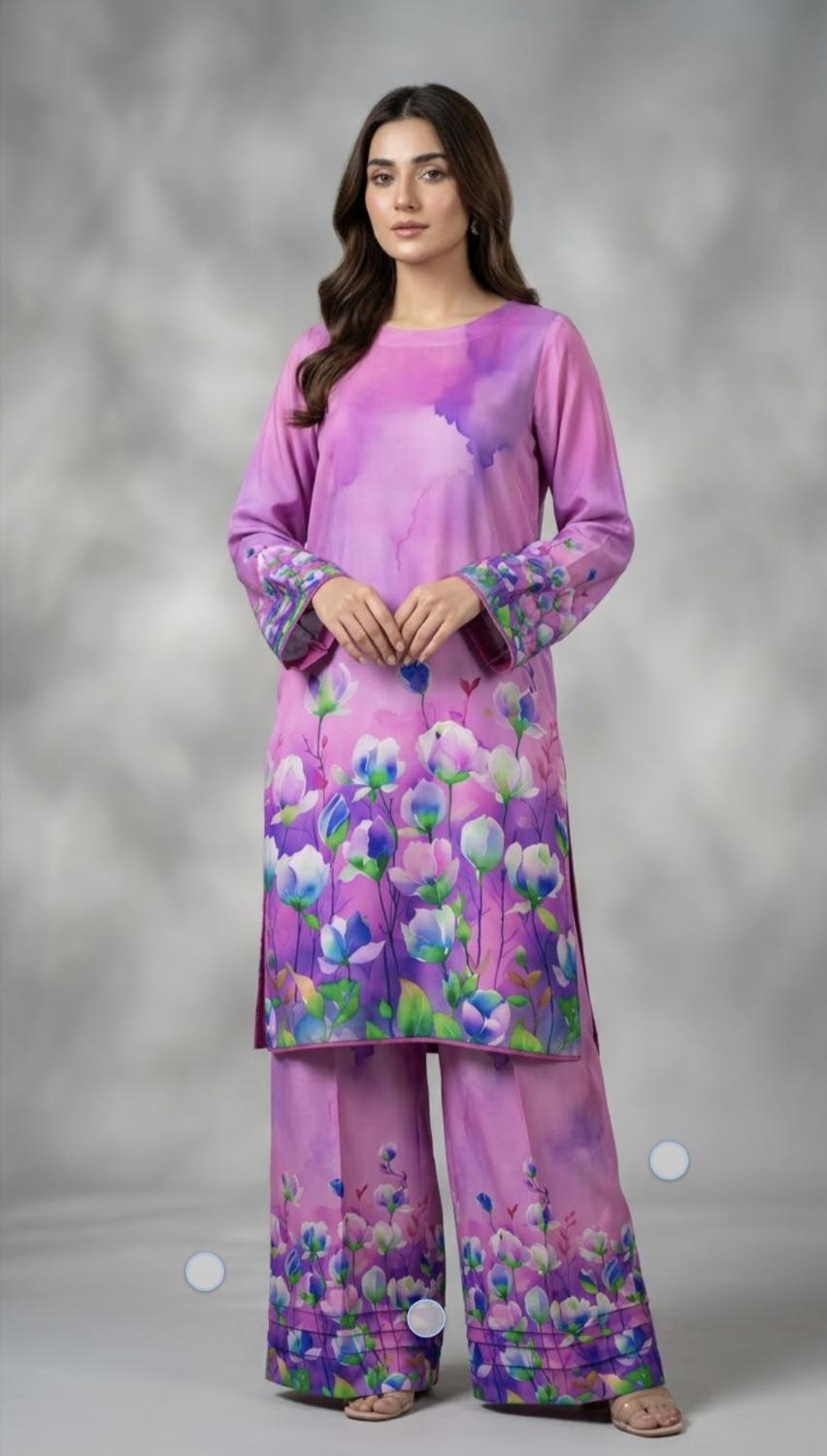 🥳 New Arrivals M-930  Rs.1590 Imported Most Luxurious Border Wala Design Stone Lelin Same print Shirt & Trouser 2pc