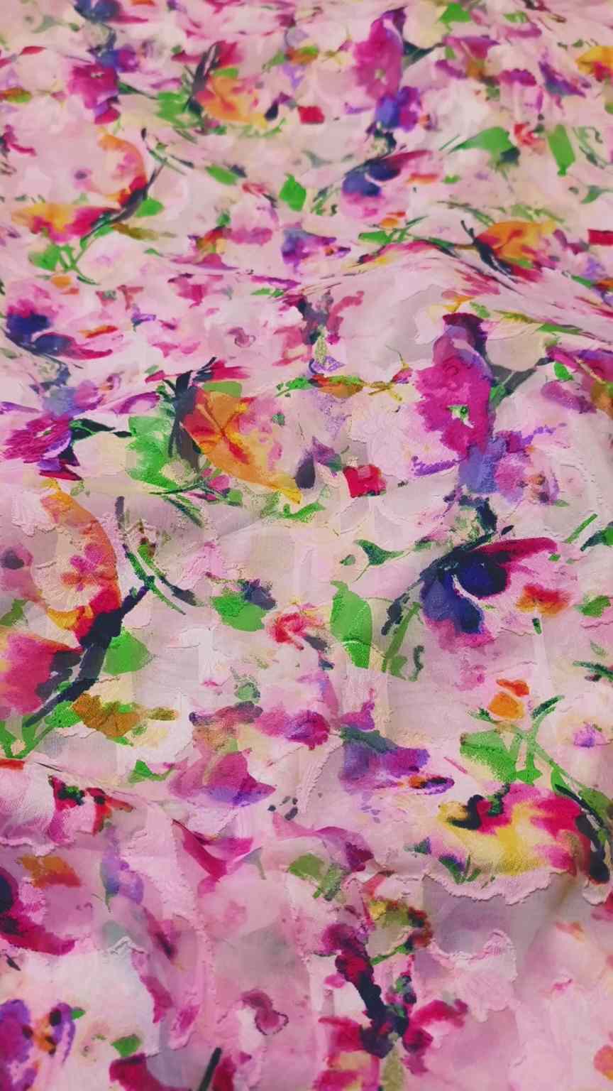 🥳 Sale Sale M-707. Rs.1150 Imported Most Luxurious Jacquard panel in Korean Chiffon Shirt