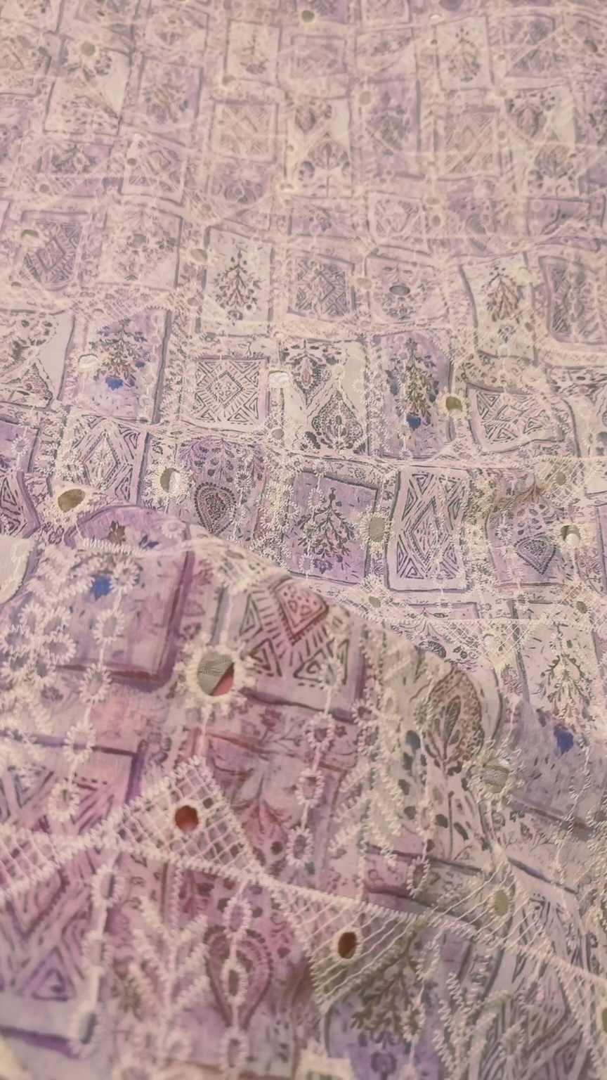 🥳 Sale Sale M-715 Rs.1150 Imported 3-D ChickenKari Embroidery In Swiss Lawn Shirt