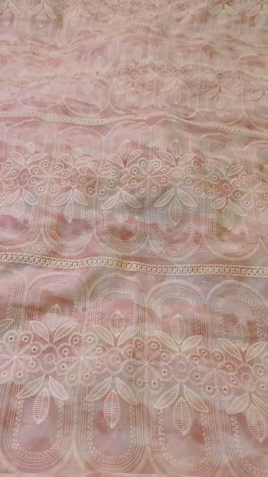 😱 Sale Sale M-1018 Rs.1490 Imported 3-D Arr Embroidery in Korean Chiffon chiffon Shirt