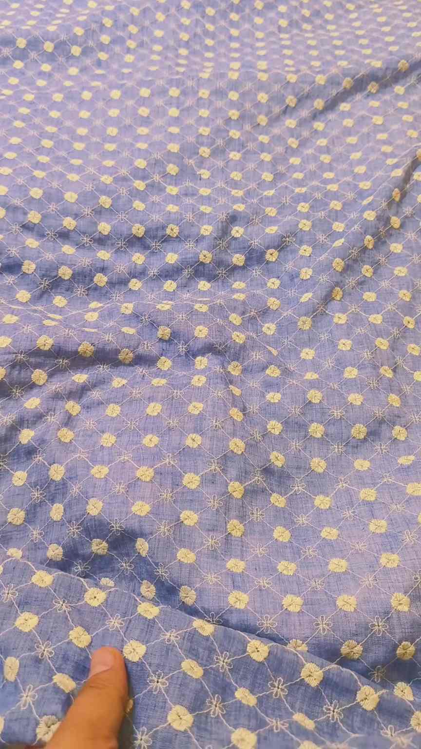 🥳 Sale Sale M-4462  mported Digital Shiffli Chickenkari Embroidery Pure Summer Lawn Shirt -