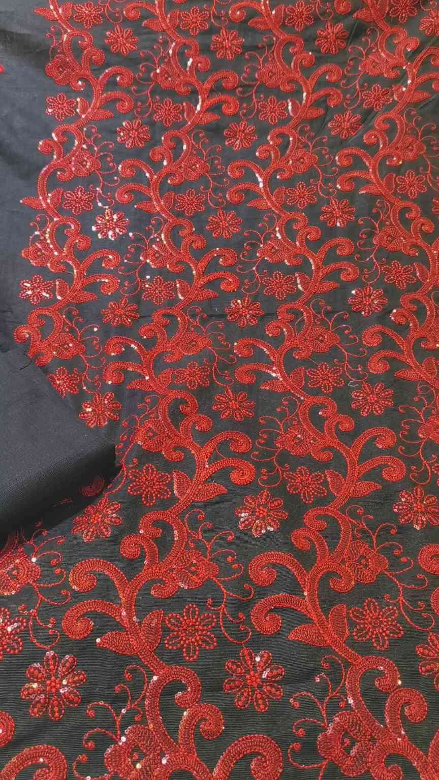 🥳 Sale Sale M-4478  Imported Breezy Squance work Embroidery in Khadder stuff Shirt & Truzer 2pc
