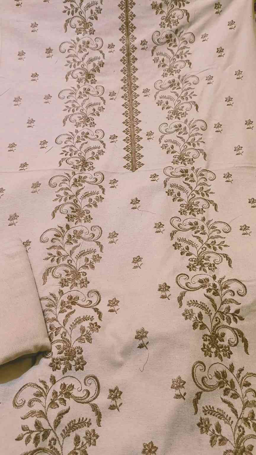 🥳 Sale Sale M-5051  Imported Breezy Embroidery in karandi Khadder stuff Shirt & Truzer 2pc