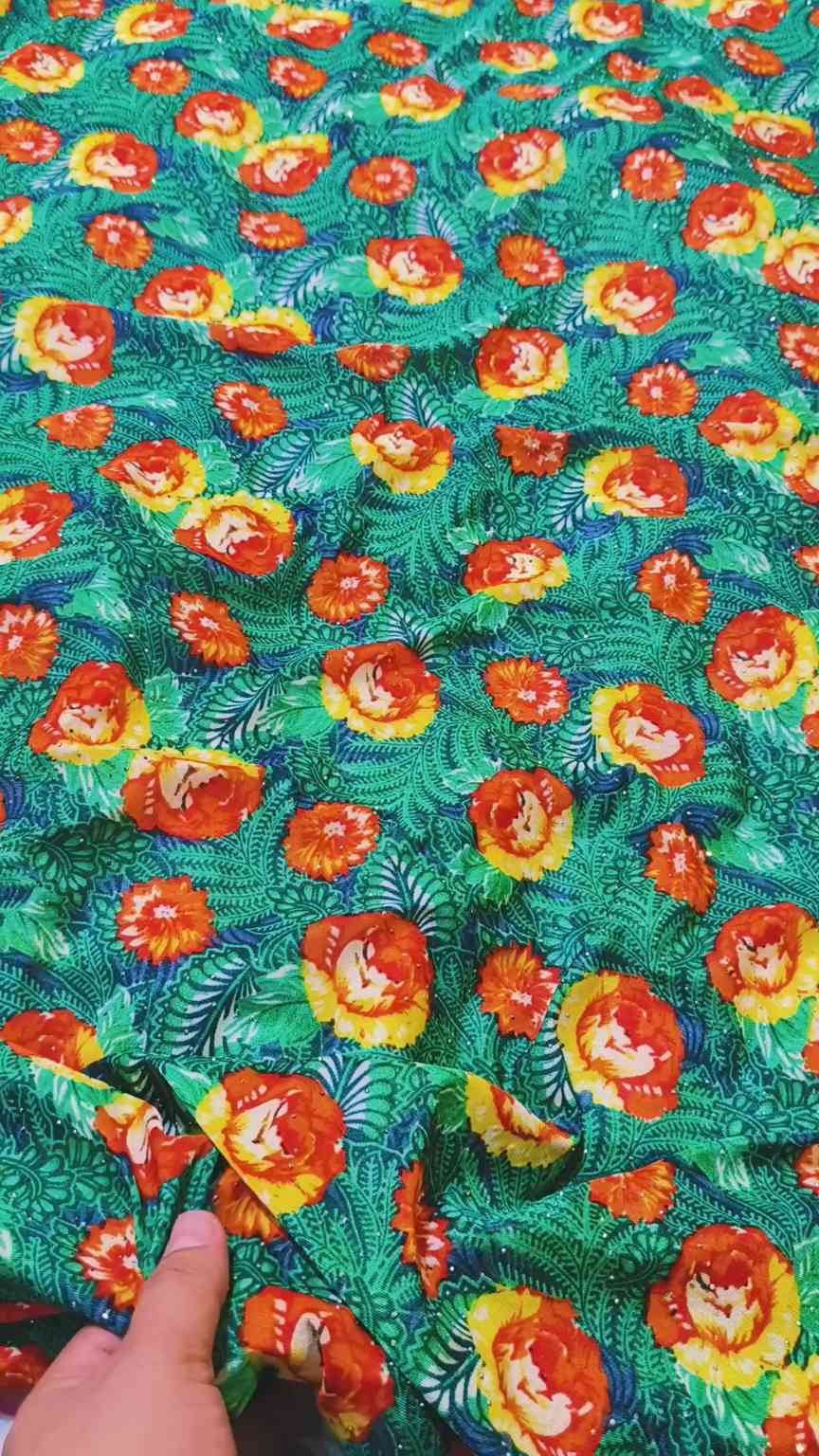 🥳 Sale Sale M-5098 Imported Korean nago wali (Jersi Velvet) Same print Shirt & Truzer 2pc