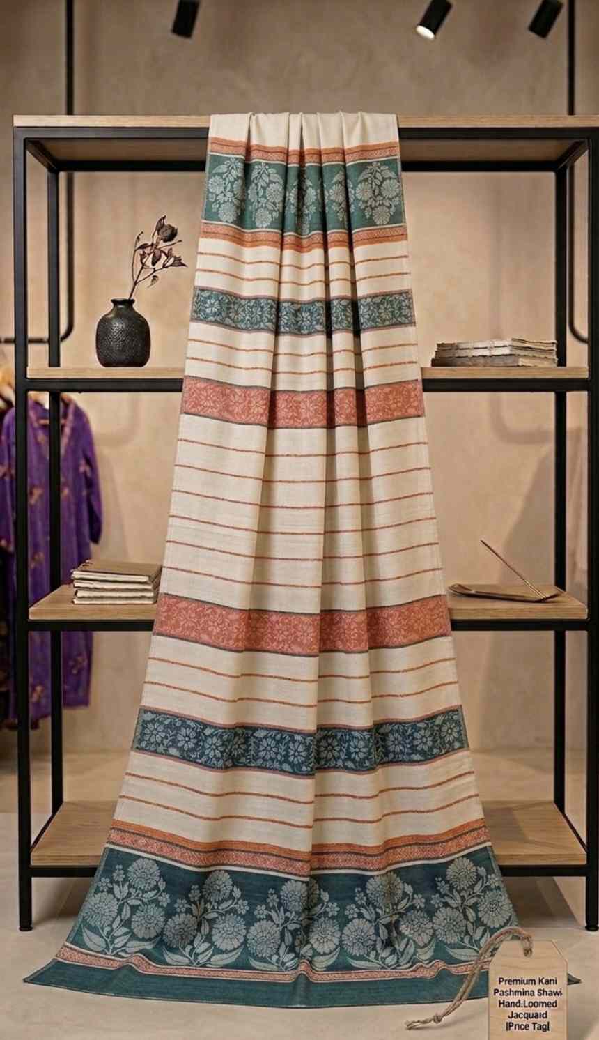 😱Big Sale M-12003 Rs.1390 ( Delivery Free) Imported Most Luxurious Full Size Winter Pashmina Jacquard Ladies Shawl (2.5 yards long by 1.25 yards wide)