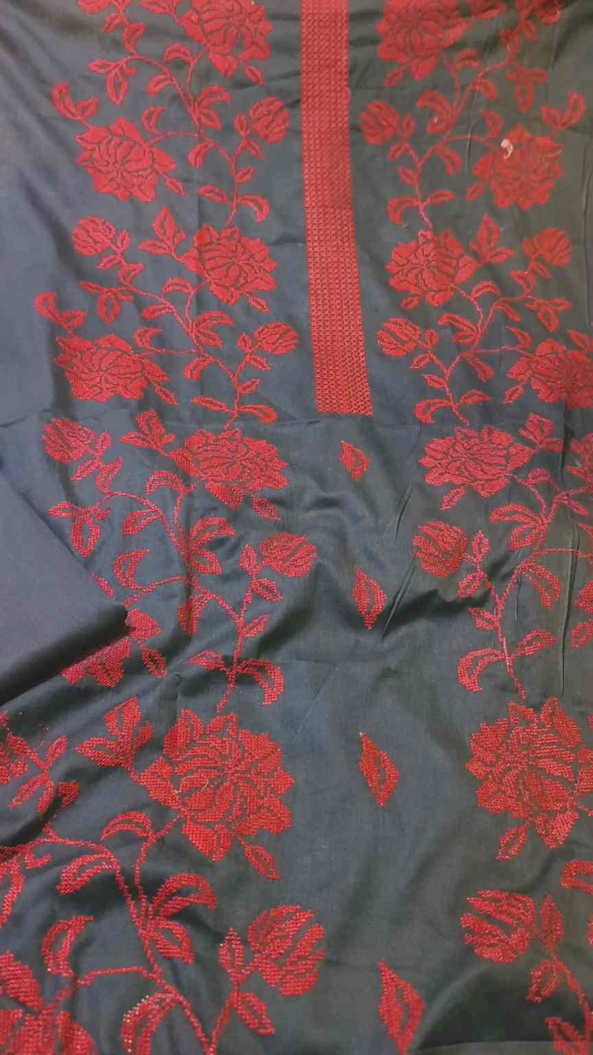 🥳 Sale Sale M-1059  Rs.1650 Imported Bareeze Embroidery Soft Khadder Shirt & Trouser 2pc
