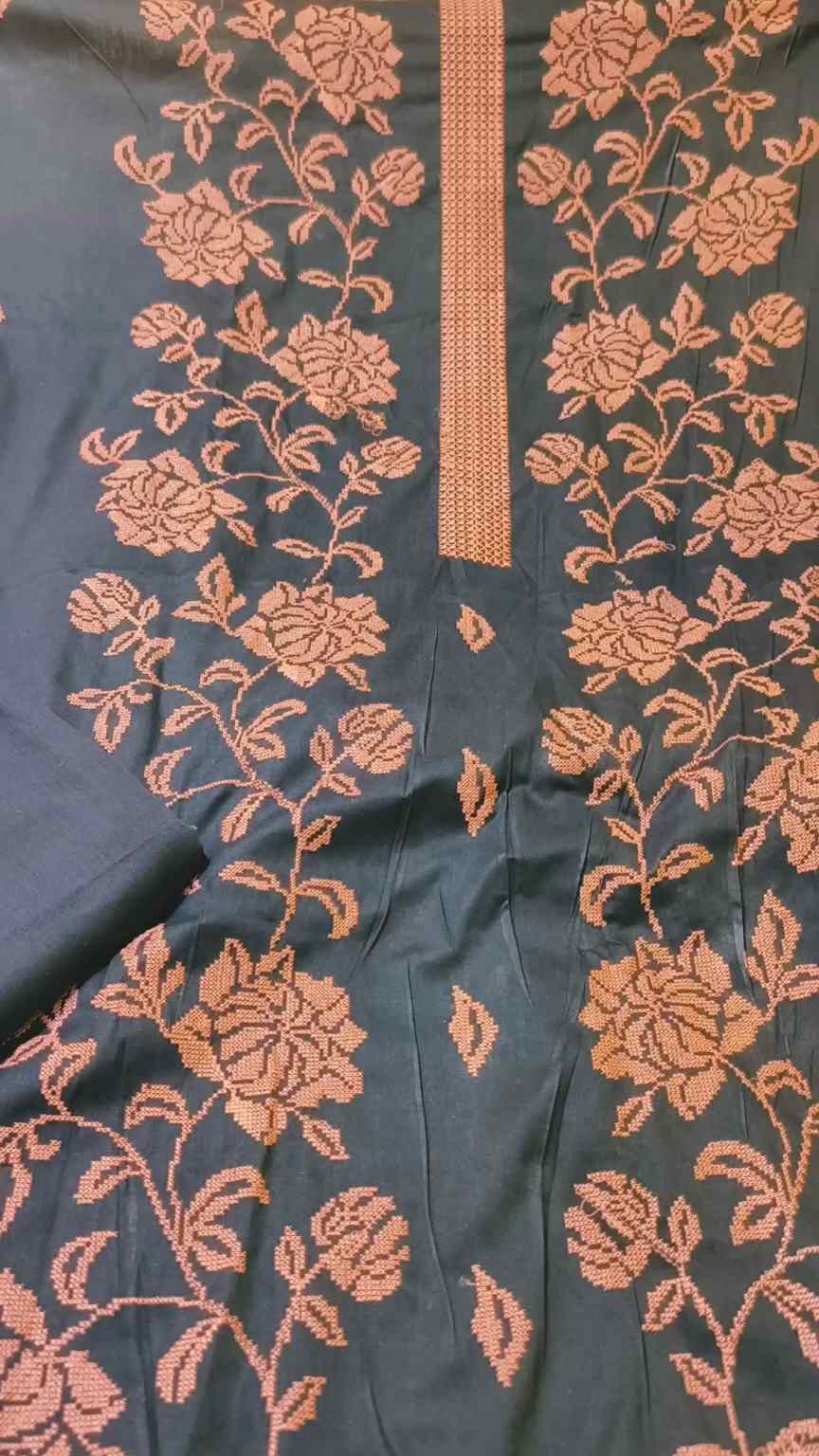 🥳 Sale Sale M-1056  Rs.1650 Imported Bareeze Embroidery Soft Khadder Shirt & Trouser 2pc