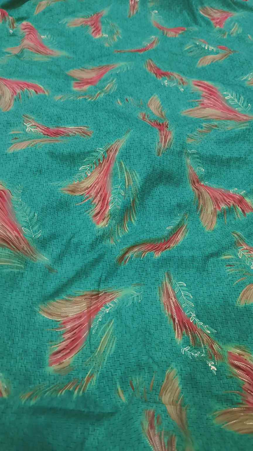 🥳 Big Sale M-955 Rs.1390 Imported Embossed Gold (Mid Season & Winter) Zaree Silk Same print Shirt & Truzer 2pc -