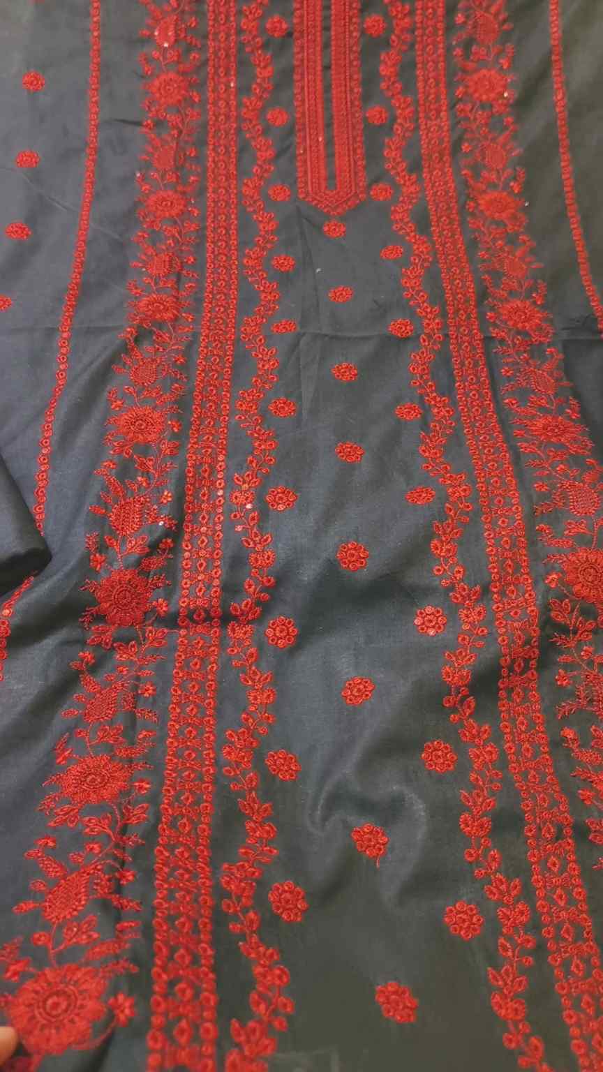 🥳 Sale Sale M-1060  Rs.1650 Imported Bareeze Embroidery Soft Khadder Shirt & Trouser 2pc
