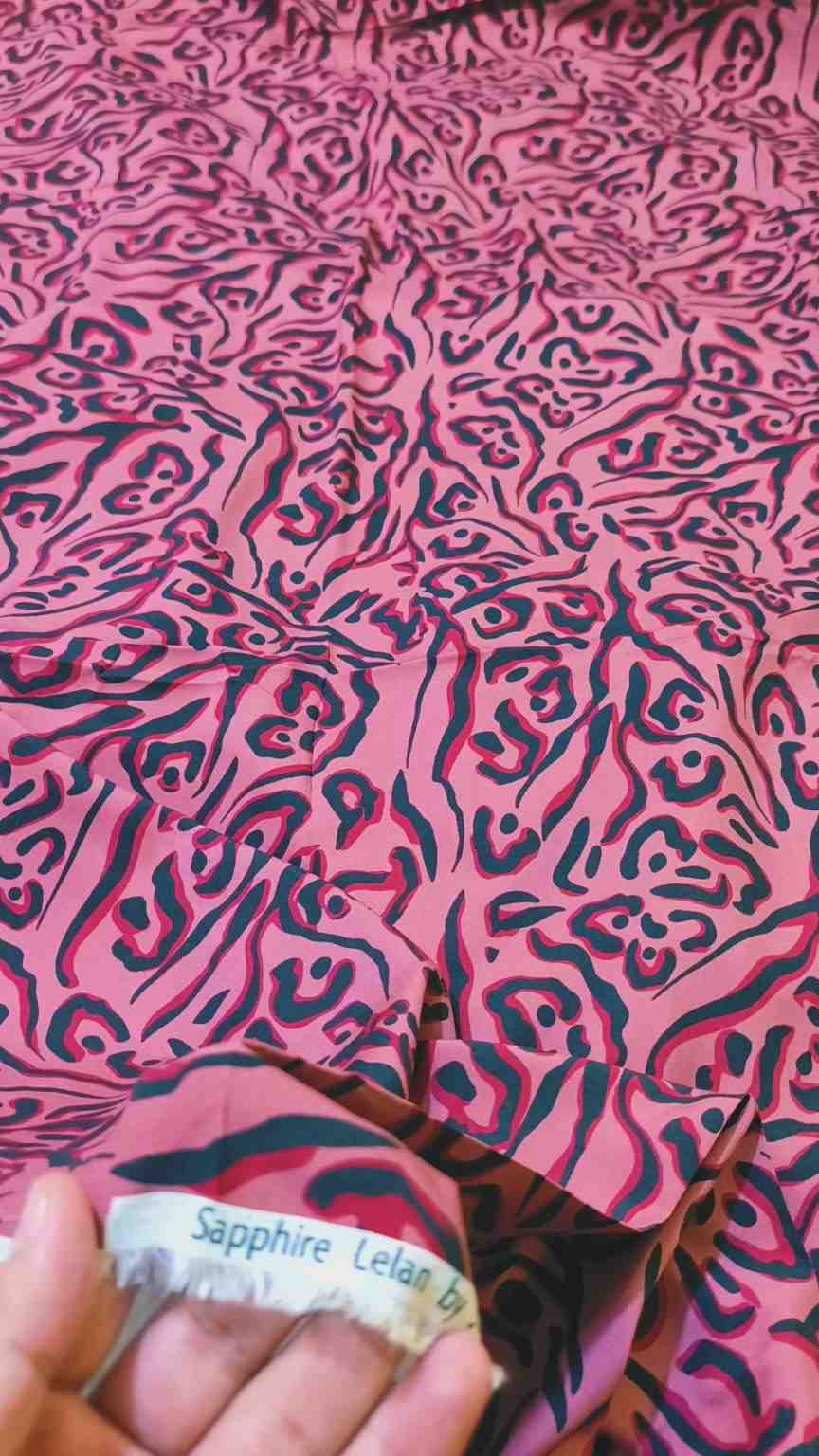 🥳 Big Discount M-1137 Rs.1490 Branded High Quality Sapphire Lelin Same print Shirt & Truzer 2pc