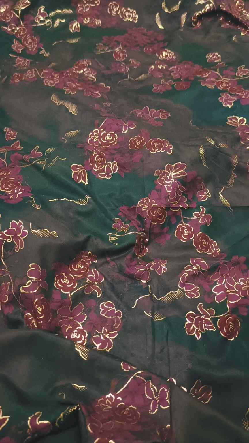 🥳 Big Sale M-954 Rs.1390 Imported Embossed Gold (Mid Season & Winter) Zaree Silk Same print Shirt & Truzer 2pc -