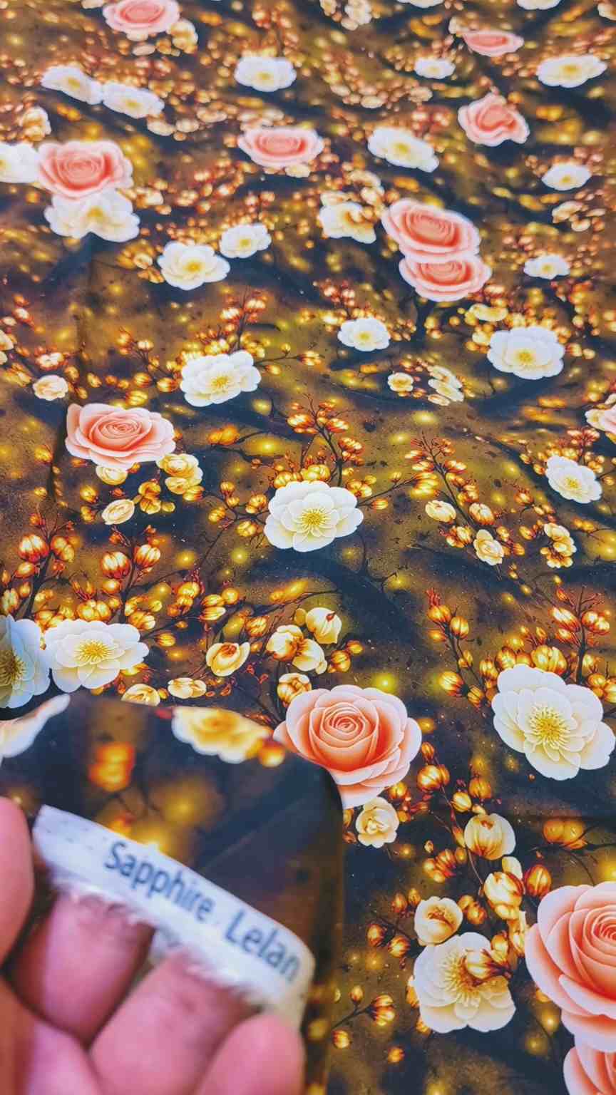 🥳 Big Discount M-1133  Rs.1490 Branded High Quality Sapphire Lelin Same print Shirt & Truzer 2pc