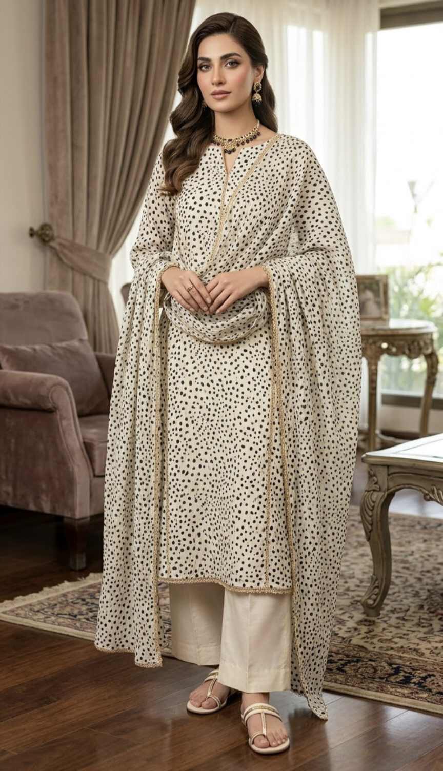 Duppta+ Shirt🥳 Big Sale M-1146  Rs.1190 Imported Korean Pure Shaffon Stuff Same design Duppta & Shirt 2pc