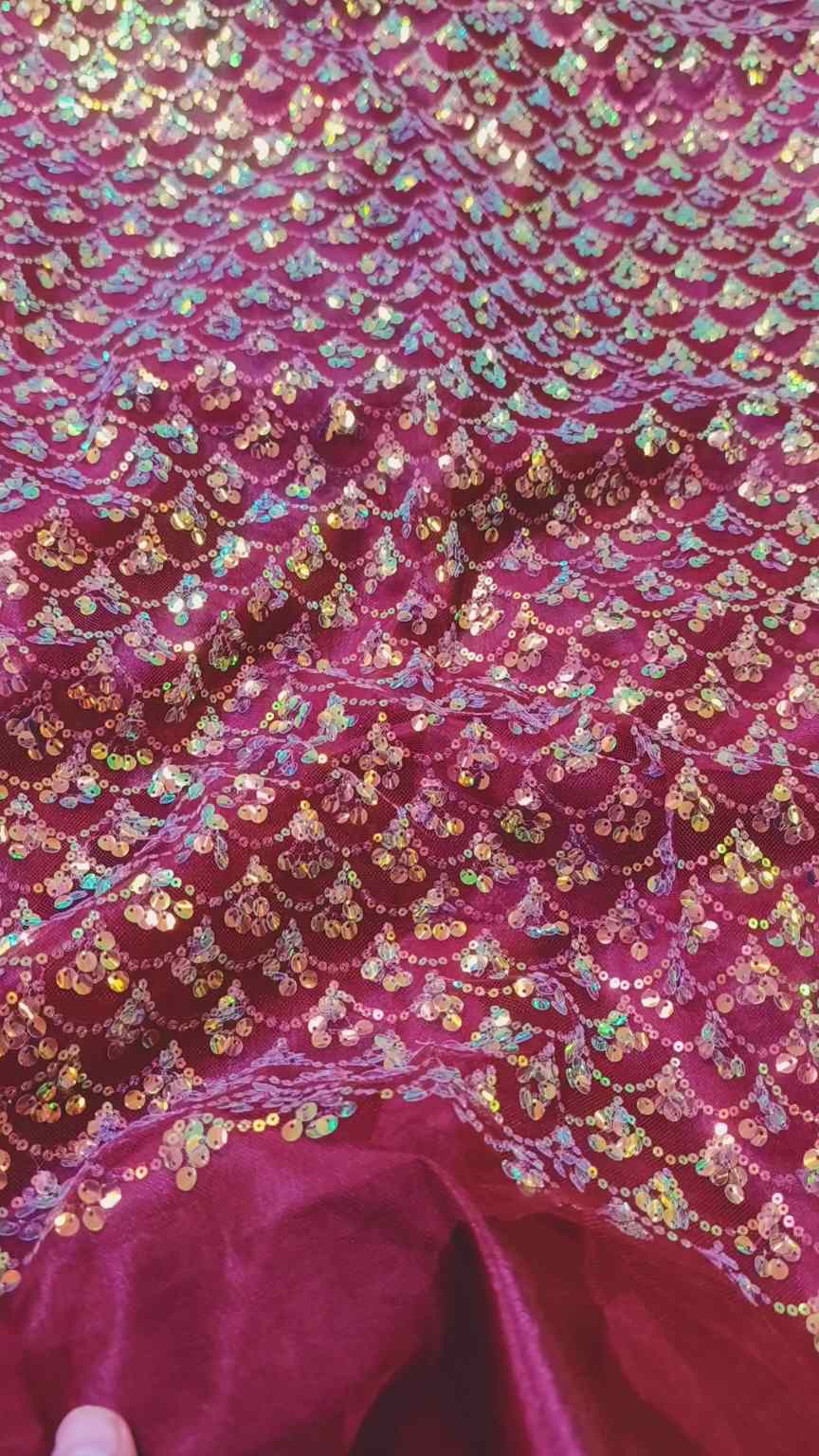 🥳 New Arrivals M-1211  Rs.1790 Imported Fancy Squence work Multi Embroidery in obera net Shirt with kattan Silk inner & Truzer
