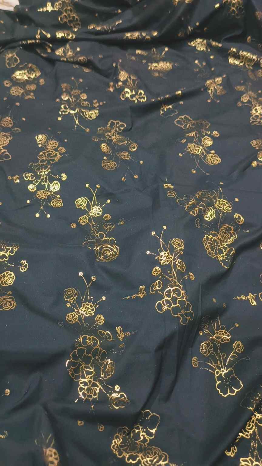 🥳 Big Sale M-956 Rs.1390 Imported Embossed Gold (Mid Season & Winter) Zaree Silk Same print Shirt & Truzer 2pc -