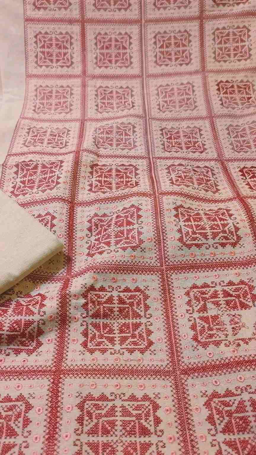 Sale Sale M-1406  Rs.1650 Imported Bareeze Embroidery Karandi Khadder Same print Shirt & Truzer 2pc