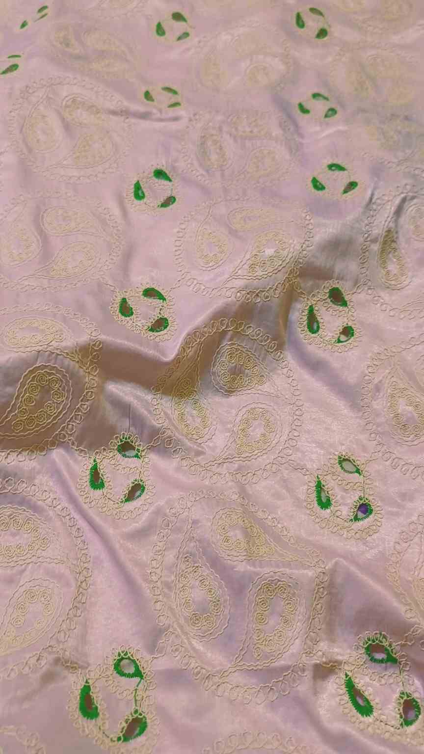 🥳 Sale Sale M-1425  Rs.1390 Imported Most Luxurious 3-D mokesh Arr ChickenKari Embroidery in  High Quality Winter Slik Stuff Shirt