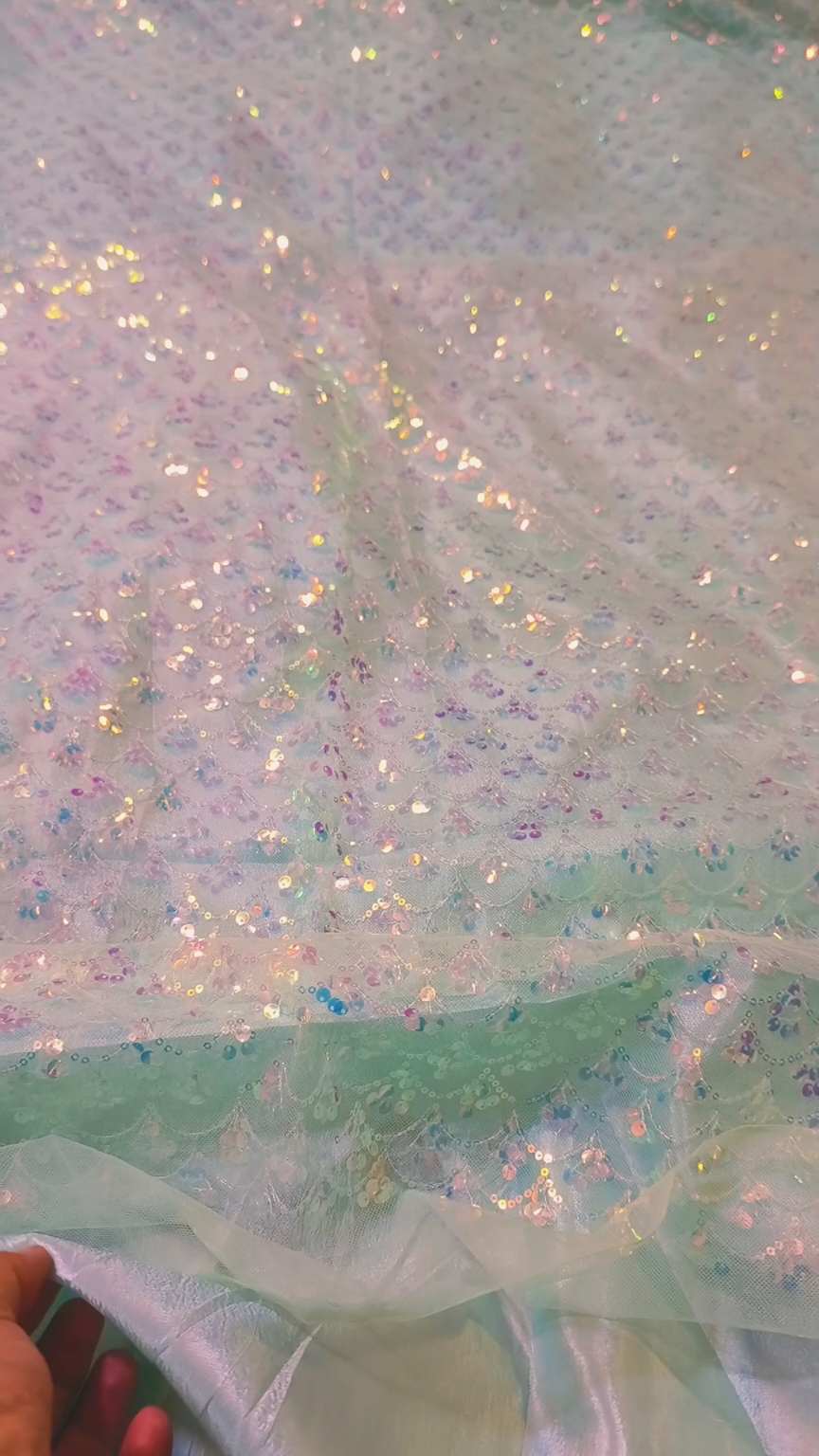 🥳 New Arrivals M-1213  Rs.1790 Imported Fancy Squence work Multi Embroidery in obera net Shirt with kattan Silk inner & Truzer