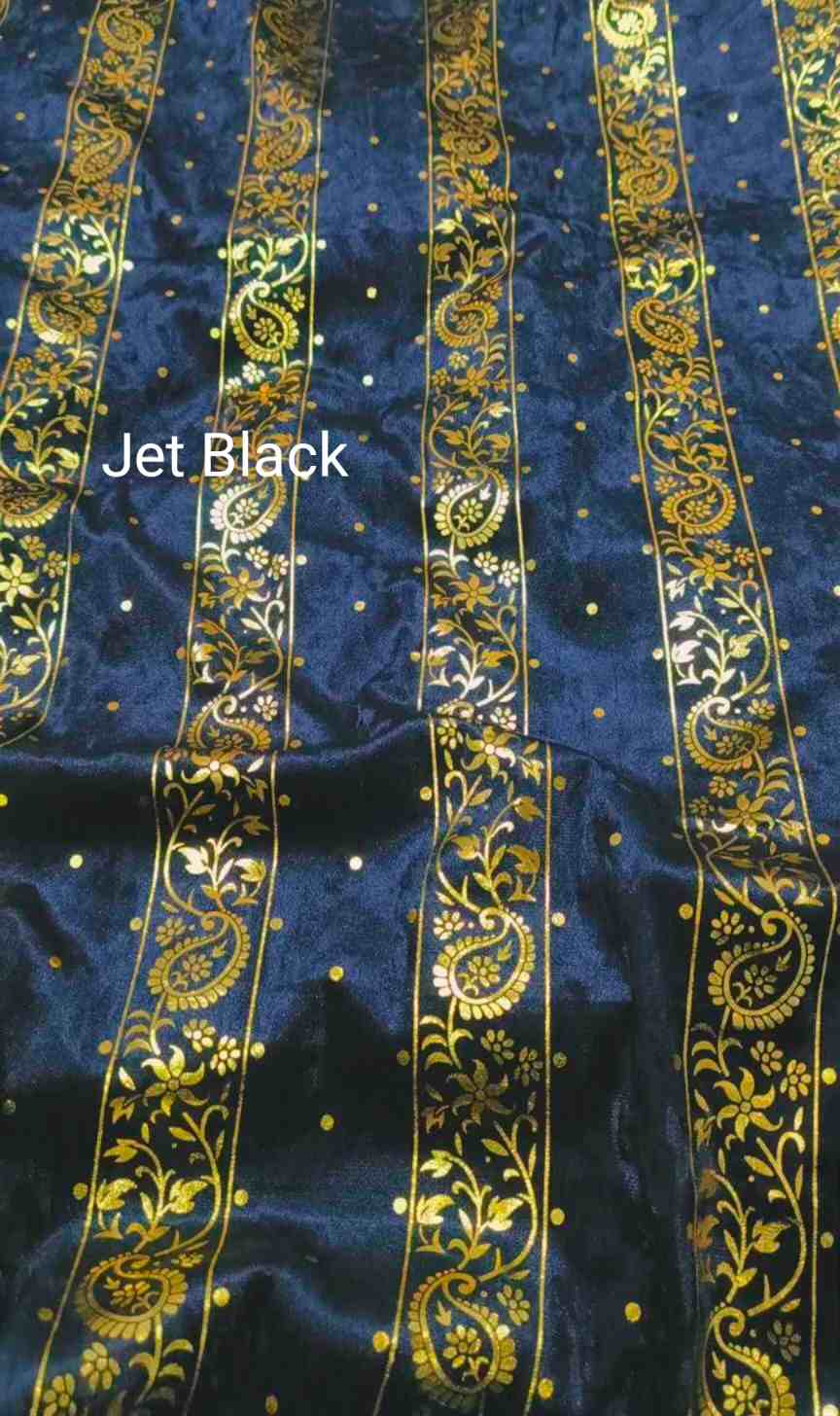 😱 Big Sale Sale M-0220  Rs.1490 Imported Korean Embossed Banarsi  Gold Velvet Same print Shirt & Truzer 2pc