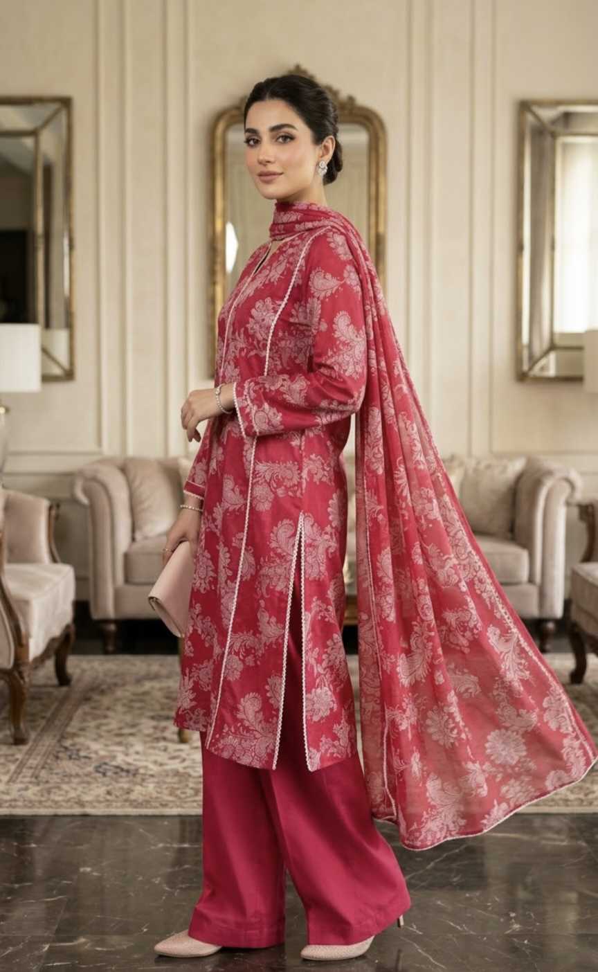 Duppta+ Shirt🥳 Big Sale M-1152  Rs.1190 Imported Korean Pure Shaffon Stuff Same design Duppta & Shirt 2pc