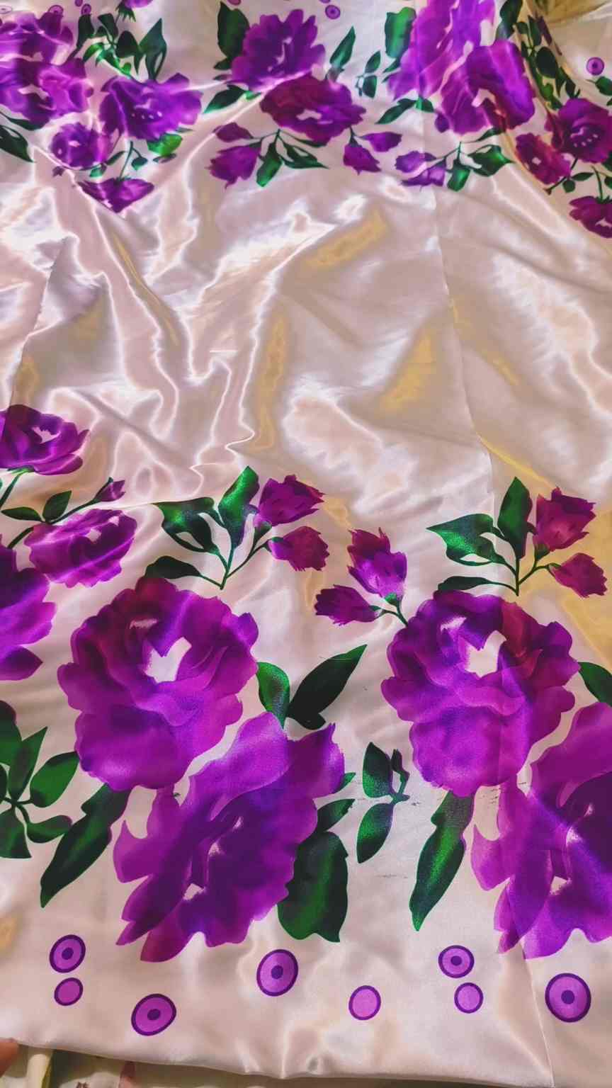 🥳 Sale Sale M-5246  Imported ☃️ Winter Korean Shamoze Silk Same print Shirt & Truzer 2pc -