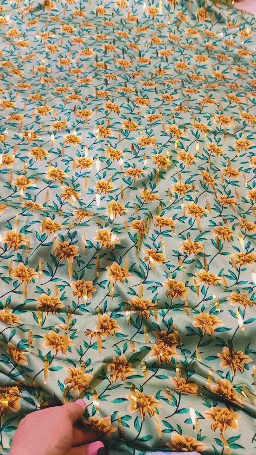 🥳 New Arrivals M-5243  Imported Most luxurious Embossed Gold Zaree Bunch ( Korean Marina) Same print Shirt & Truzer 2pc