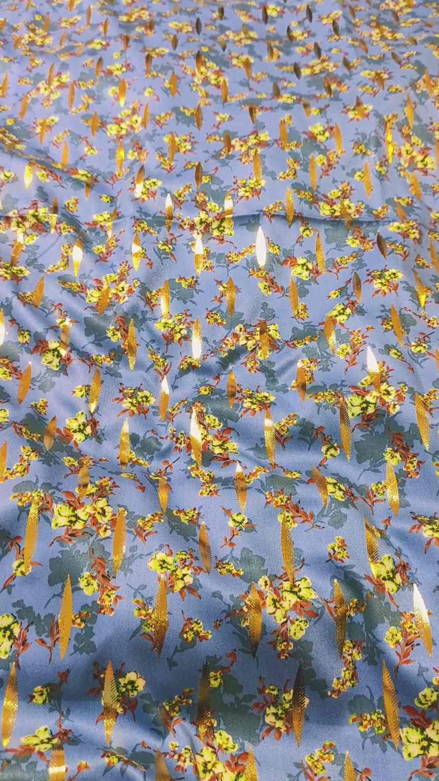 🥳 New Arrivals M-5242  Imported Most luxurious Embossed Gold Zaree Bunch ( Korean Marina) Same print Shirt & Truzer 2pc