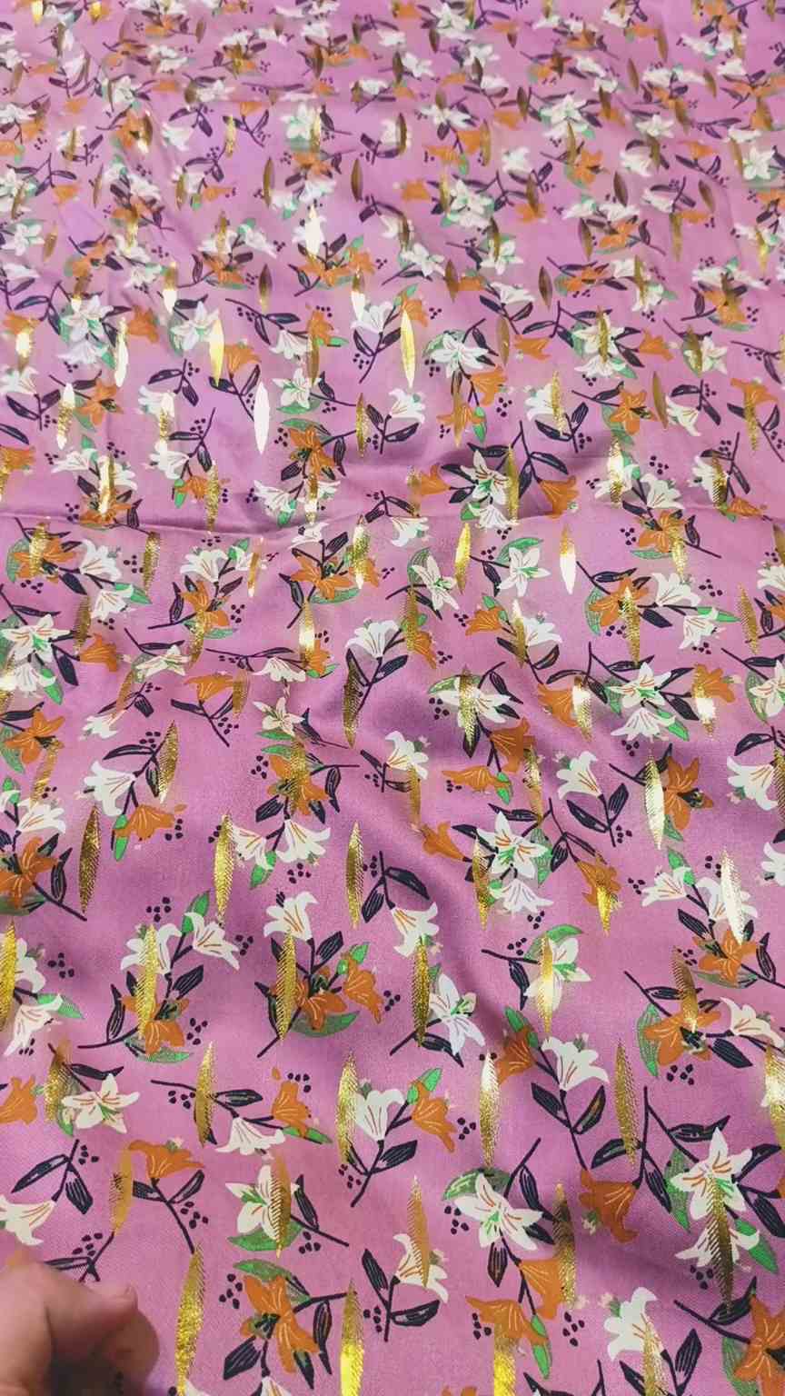 🥳 New Arrivals M-5240  Imported Most luxurious Embossed Gold Zaree Bunch ( Korean Marina) Same print Shirt & Truzer 2pc