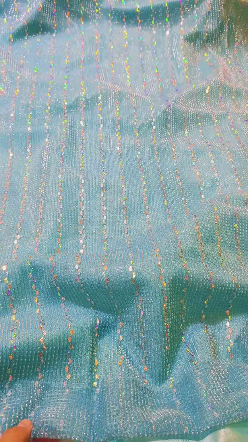 🥳 Sale Sale M-5329  Imported Fancy sequence Multi Citara Self Net Moonlight Shirt & Kattan Silk Inner with Truzer