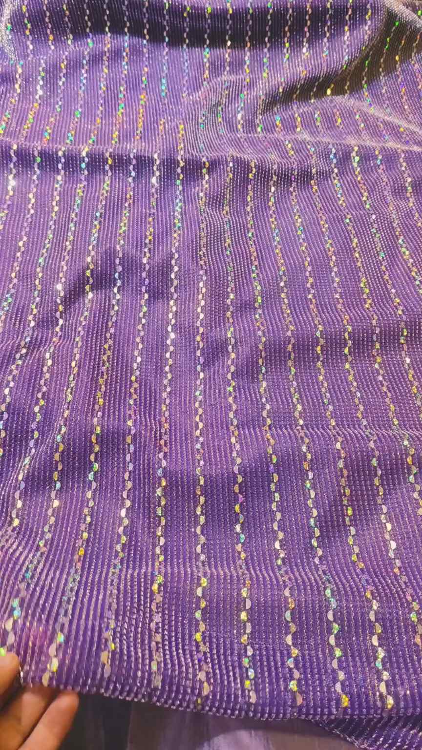 🥳 Sale Sale M-5326  Imported Fancy sequence Multi Citara Self Net Moonlight Shirt & Kattan Silk Inner with Truzer