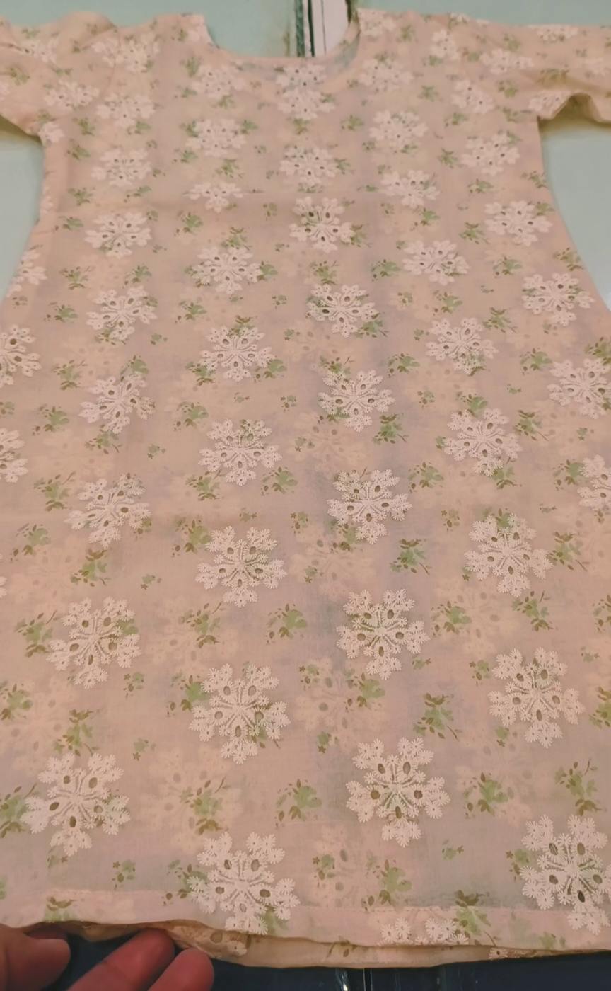 ( Length Size 30) 08 year Girl Size Most Luxurious S-05   Imported Shiffli ChickenKari Embroidery All Season High quality Lawn Stitch Shirt