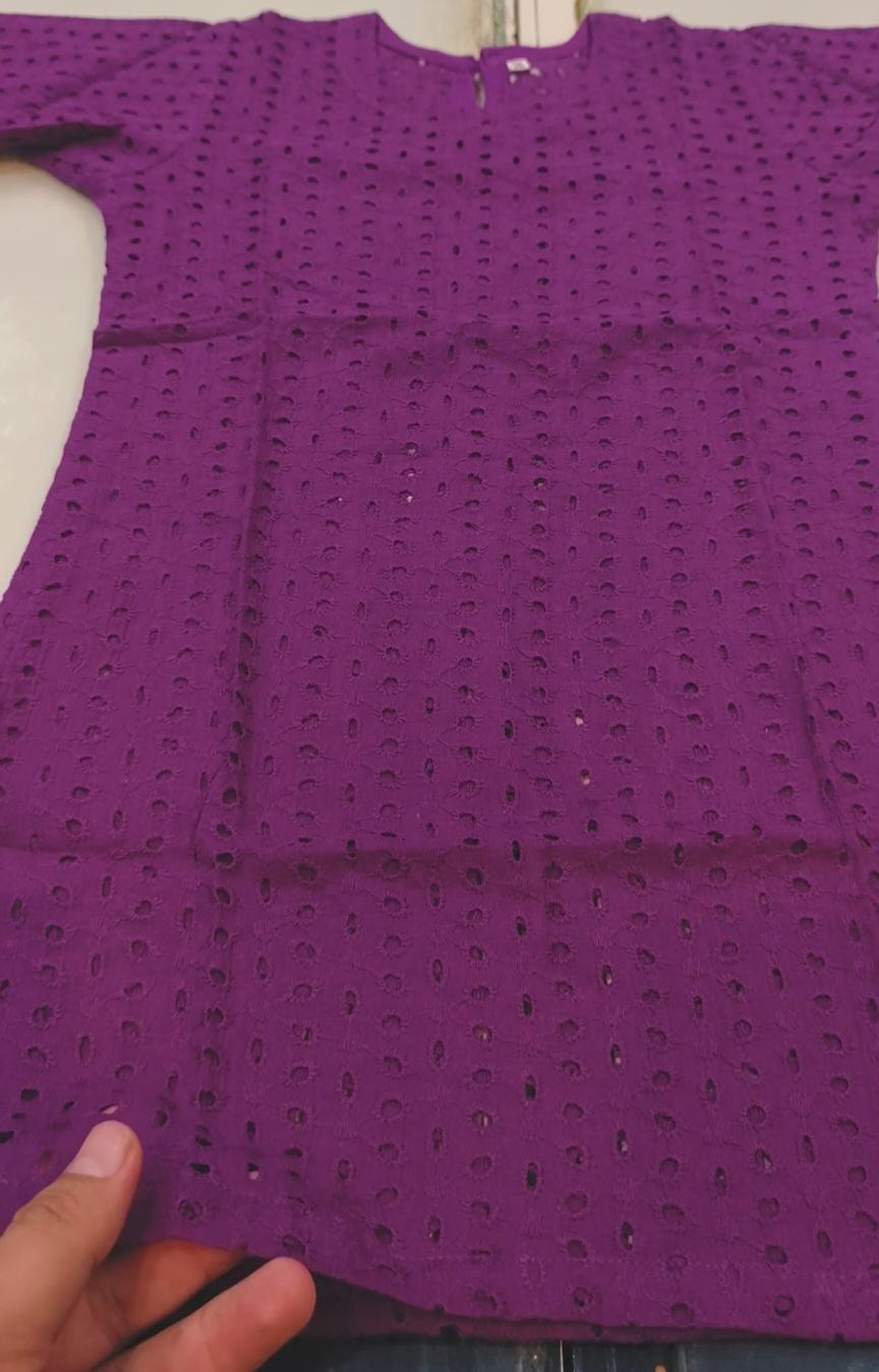 ( Length Size 26) 05 to 06  year Girl Size Most Luxurious S-07   Imported Shiffli ChickenKari Embroidery All Season High quality Lawn Stitch Shirt