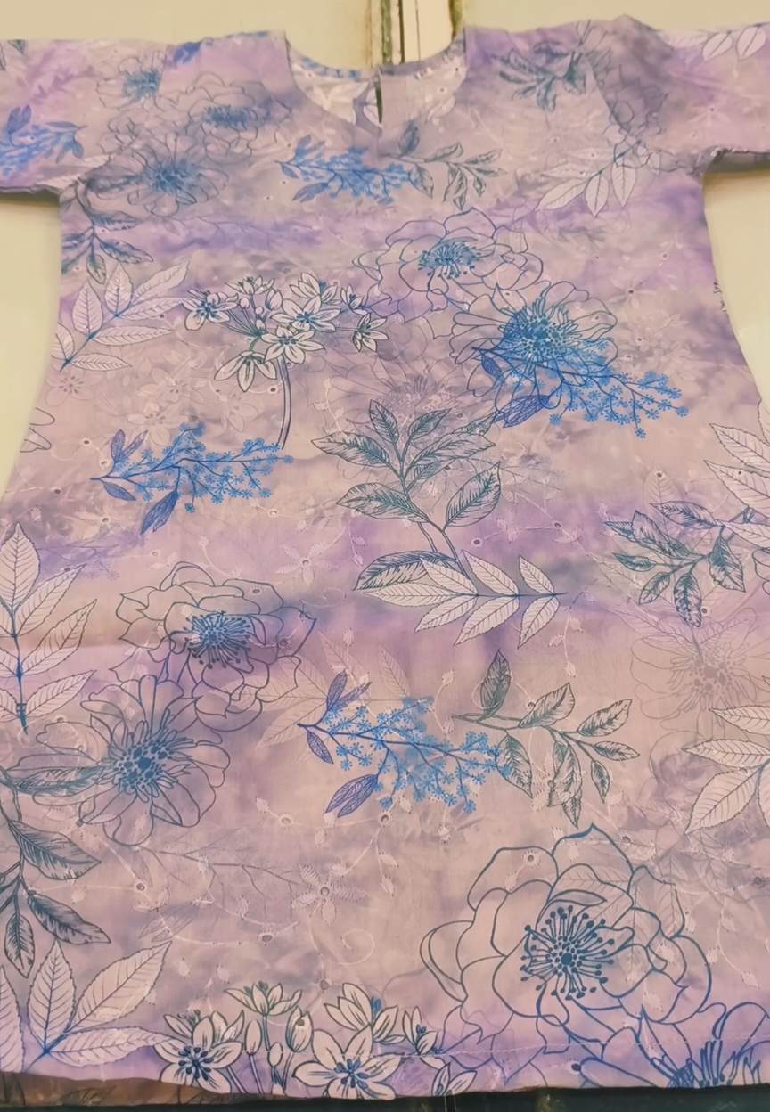 ( Length Size 26) 05 to 06  year Girl Size Most Luxurious S-08   Imported Shiffli ChickenKari Embroidery All Season High quality Lawn Stitch Shirt